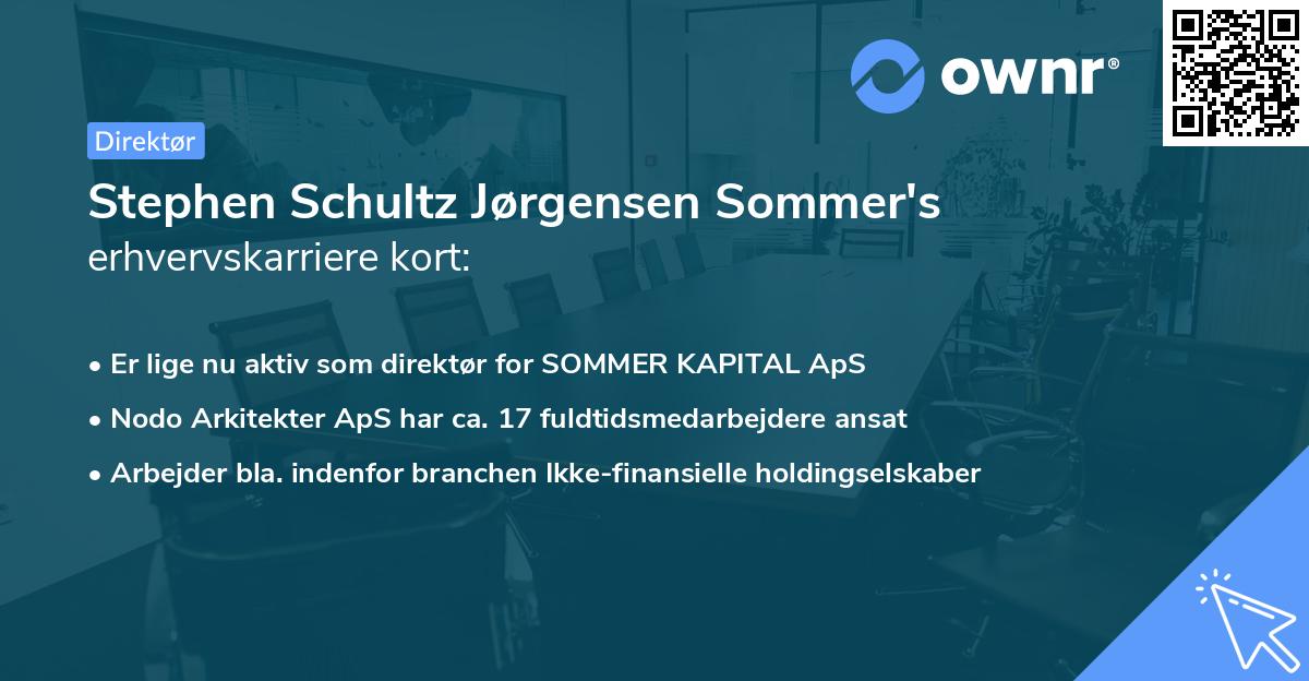 Stephen Schultz Jørgensen Sommer's erhvervskarriere kort