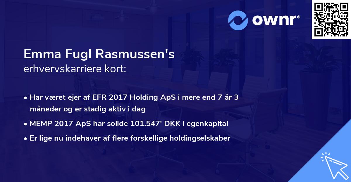 Emma Fugl Rasmussen's erhvervskarriere kort