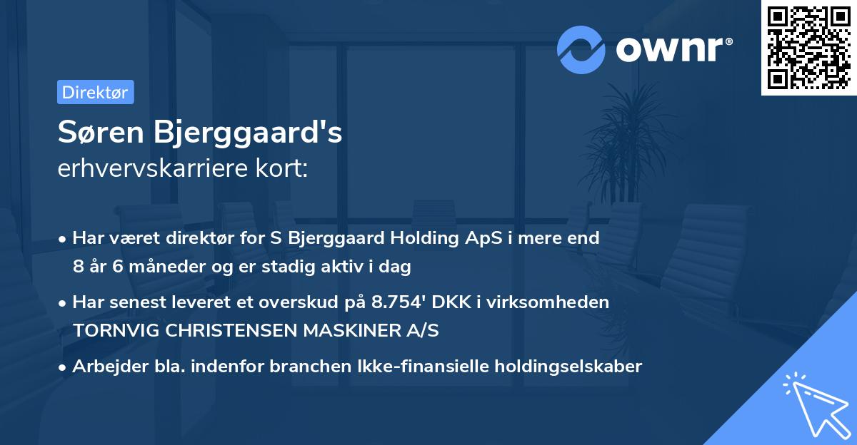 Søren Bjerggaard's erhvervskarriere kort