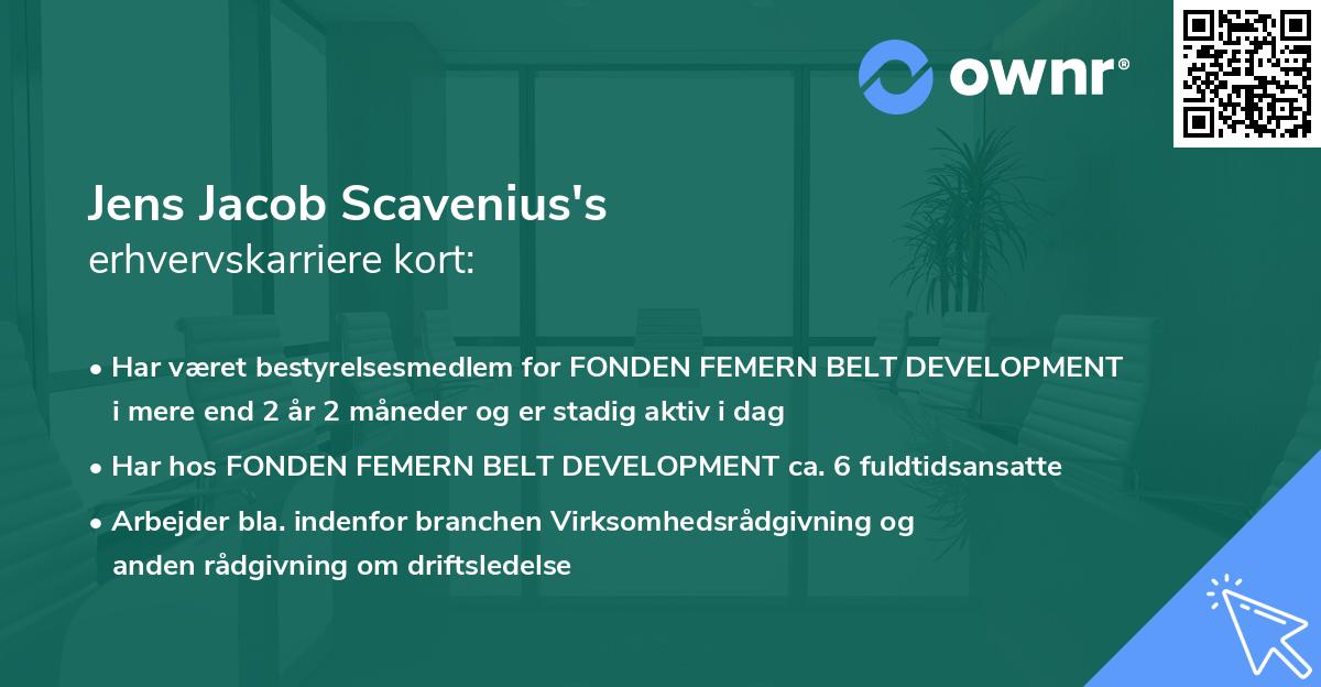 Jens Jacob Scavenius's erhvervskarriere kort