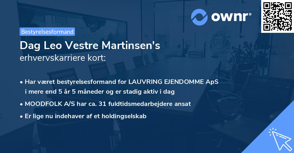 Dag Leo Vestre Martinsen's erhvervskarriere kort