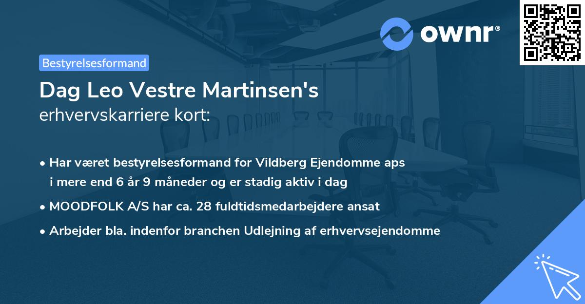Dag Leo Vestre Martinsen's erhvervskarriere kort