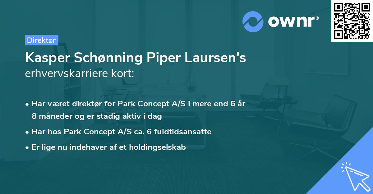 Kasper Schønning Piper Laursen's erhvervskarriere kort