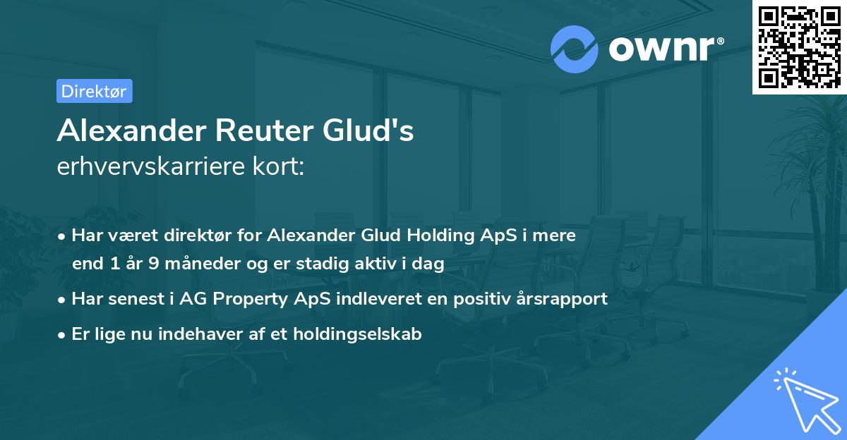 Alexander Reuter Glud's erhvervskarriere kort