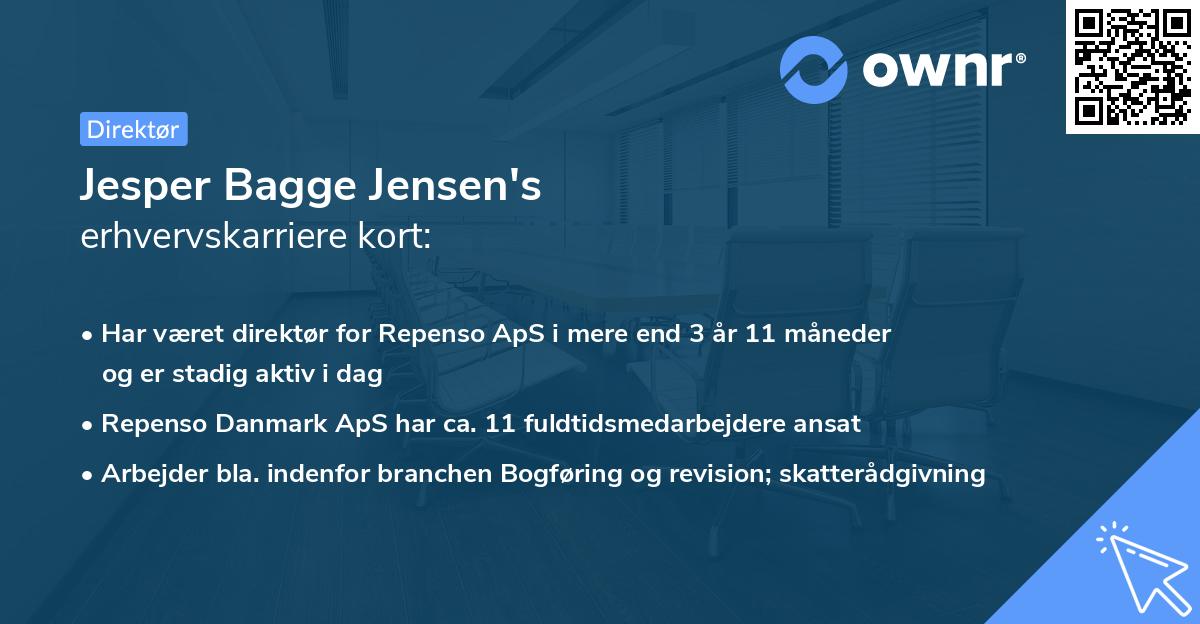 Jesper Bagge Jensen's erhvervskarriere kort