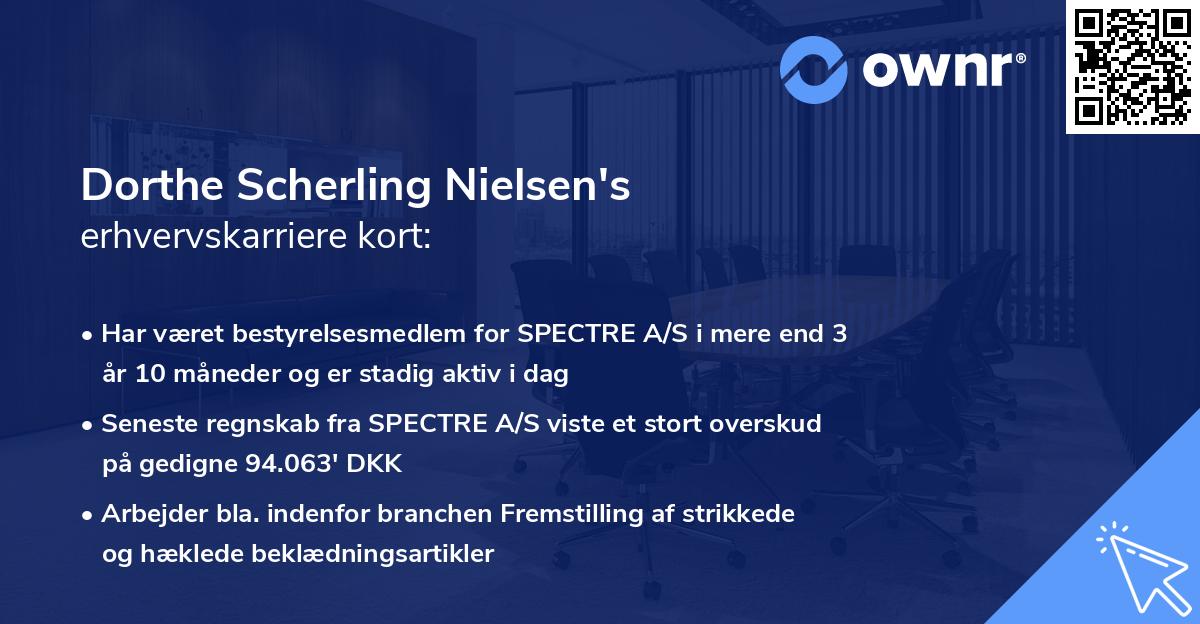 Dorthe Scherling Nielsen's erhvervskarriere kort