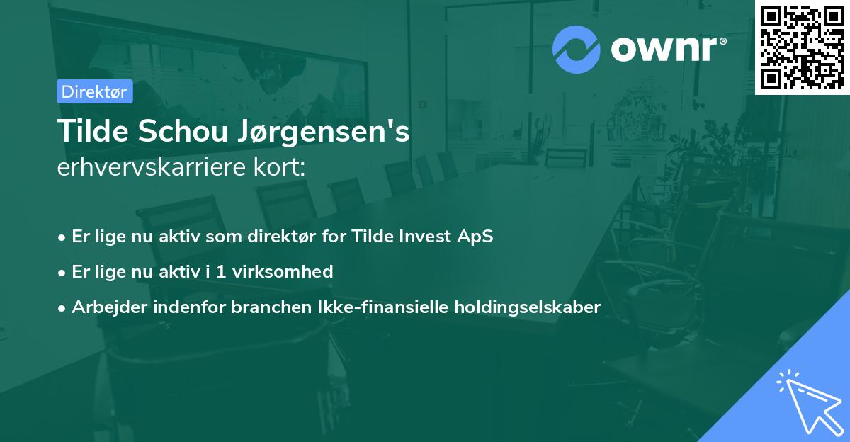 Tilde Schou Jørgensen's erhvervskarriere kort
