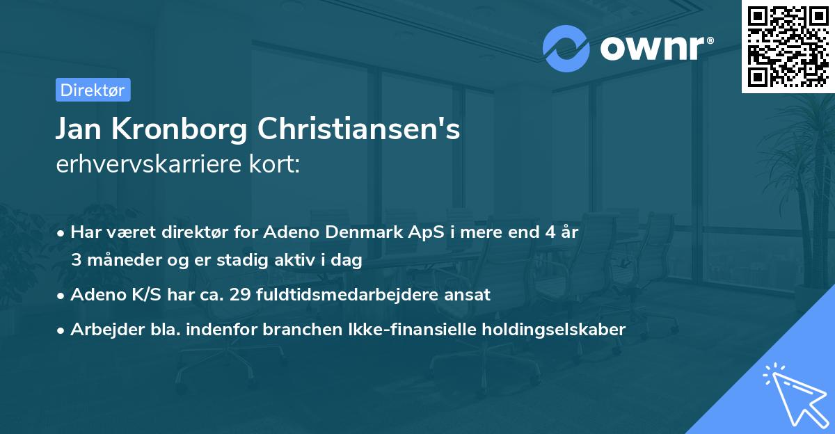 Jan Kronborg Christiansen's erhvervskarriere kort