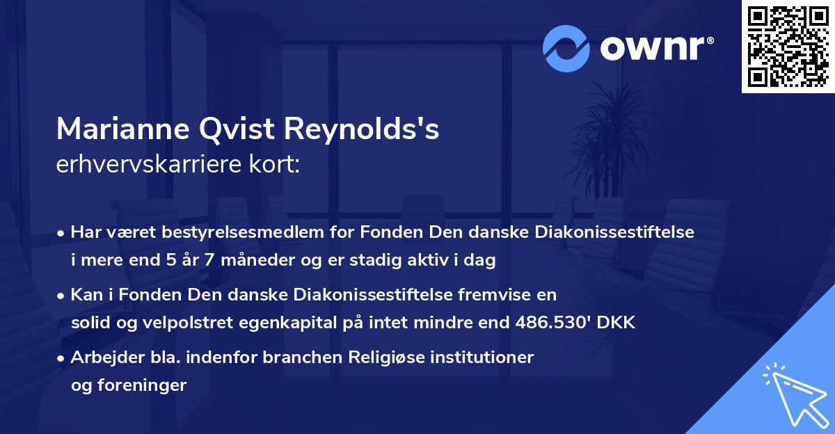 Marianne Qvist Reynolds's erhvervskarriere kort