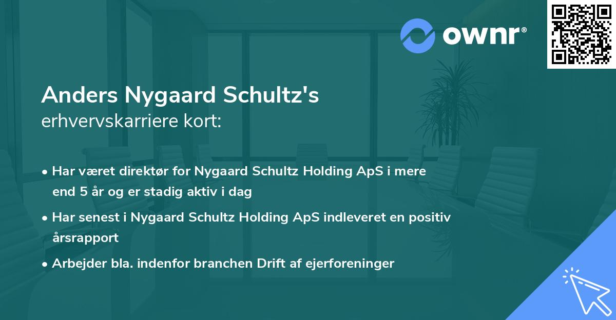 Anders Nygaard Schultz's erhvervskarriere kort
