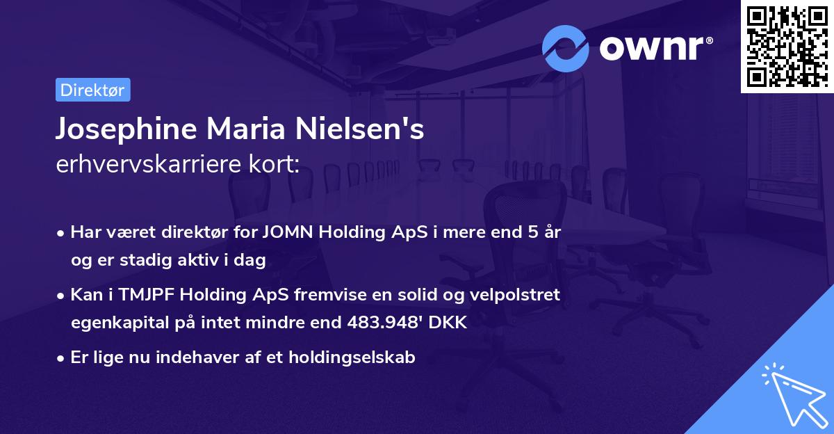 Josephine Maria Nielsen's erhvervskarriere kort