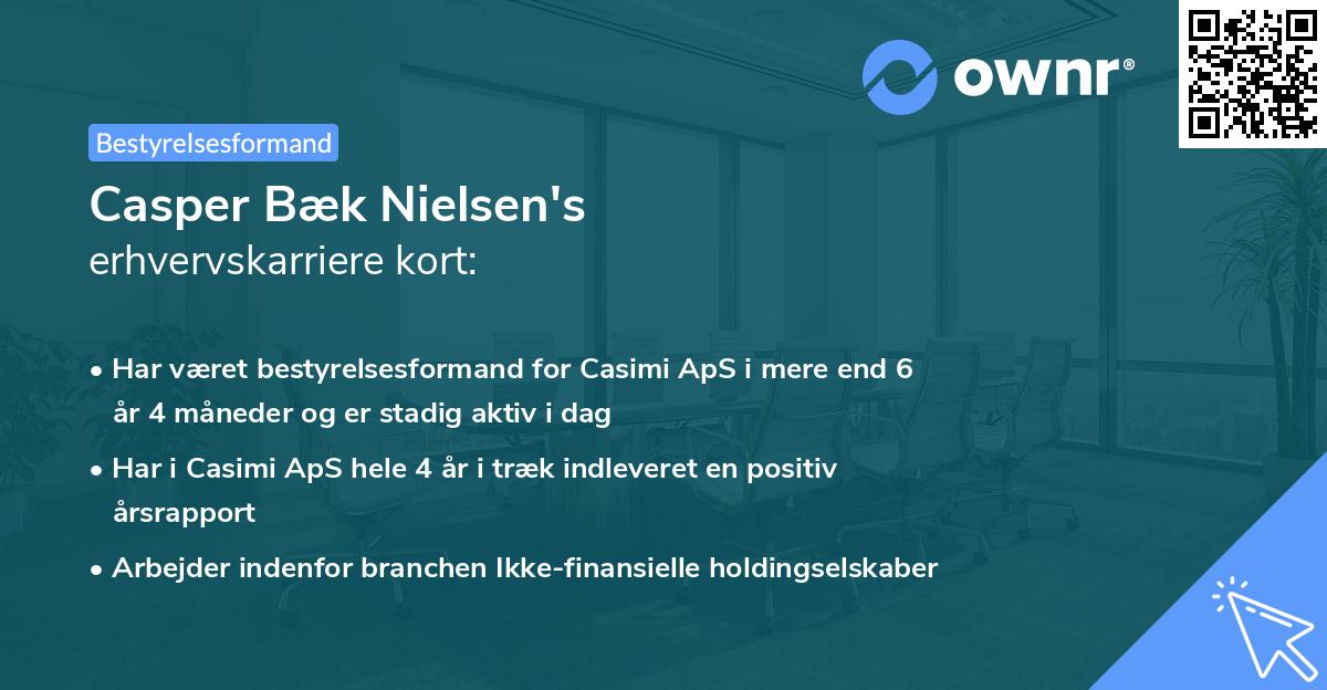 Casper Bæk Nielsen's erhvervskarriere kort