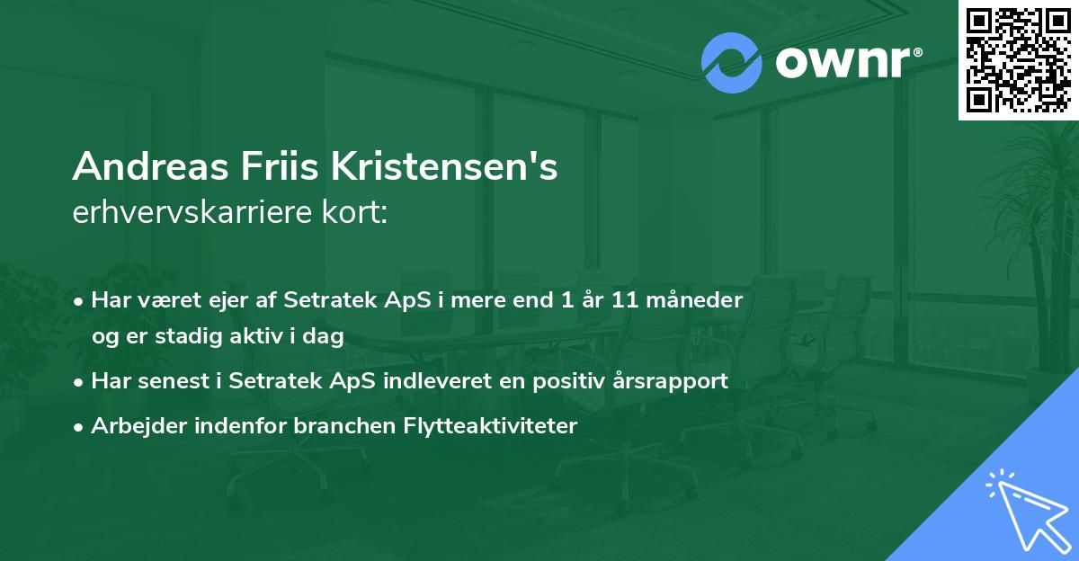 Andreas Friis Kristensen's erhvervskarriere kort