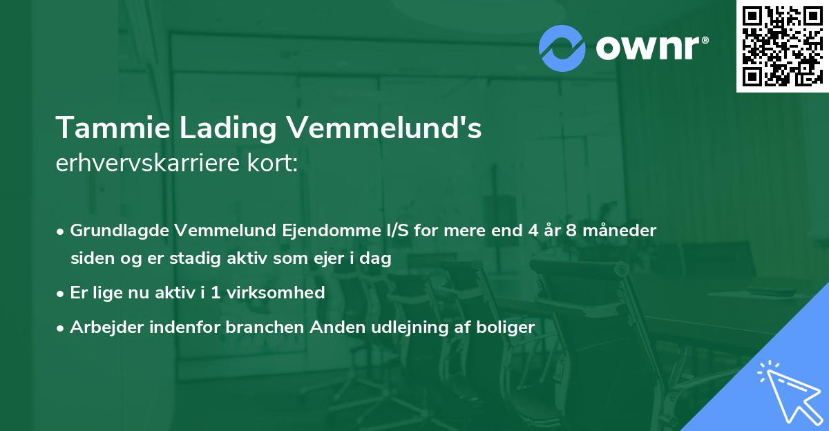 Tammie Lading Vemmelund's erhvervskarriere kort