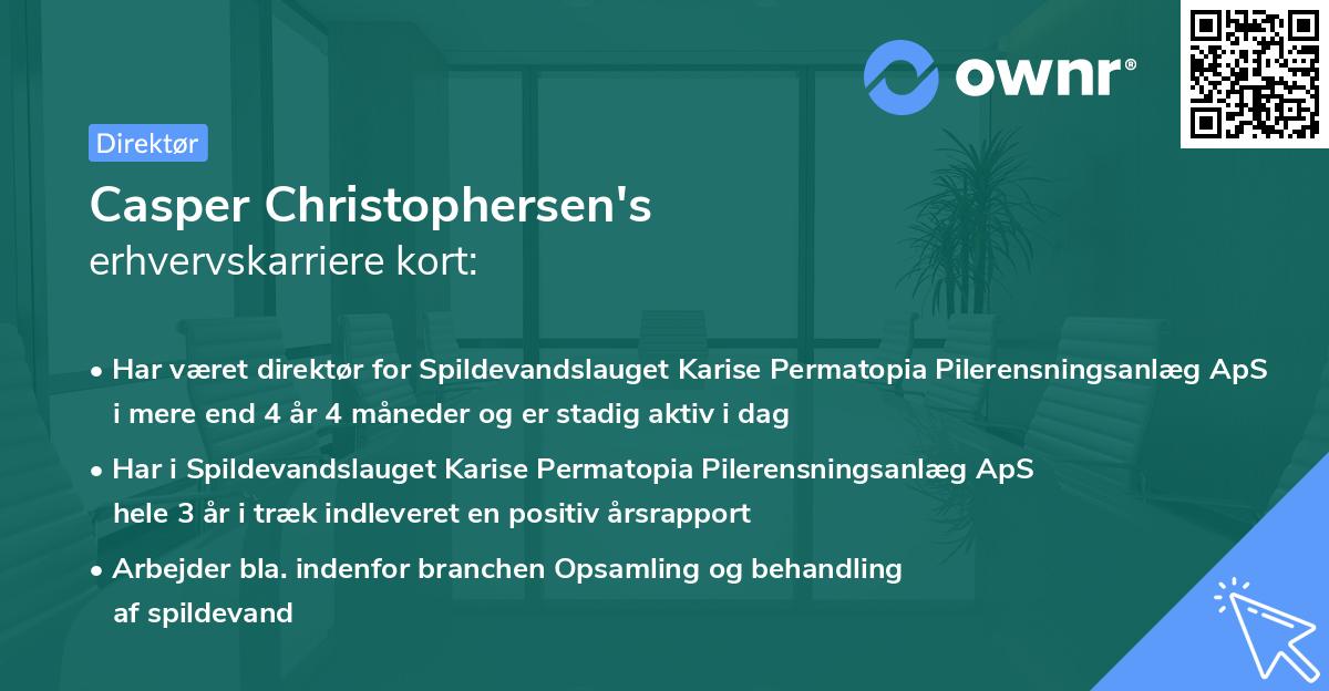 Casper Christophersen's erhvervskarriere kort