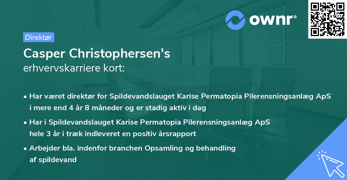 Casper Christophersen's erhvervskarriere kort