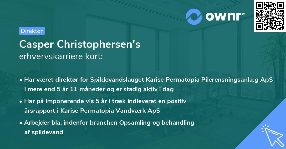 Casper Christophersen's erhvervskarriere kort
