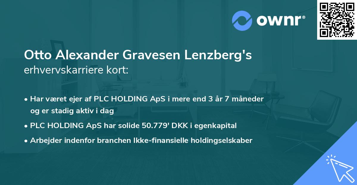 Otto Alexander Gravesen Lenzberg's erhvervskarriere kort