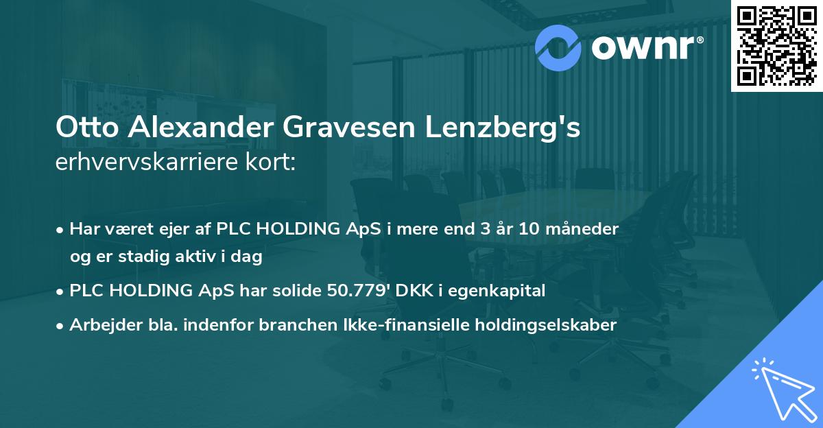 Otto Alexander Gravesen Lenzberg's erhvervskarriere kort