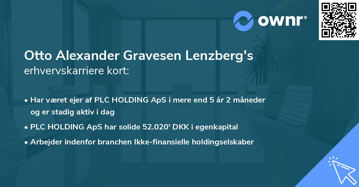 Otto Alexander Gravesen Lenzberg's erhvervskarriere kort