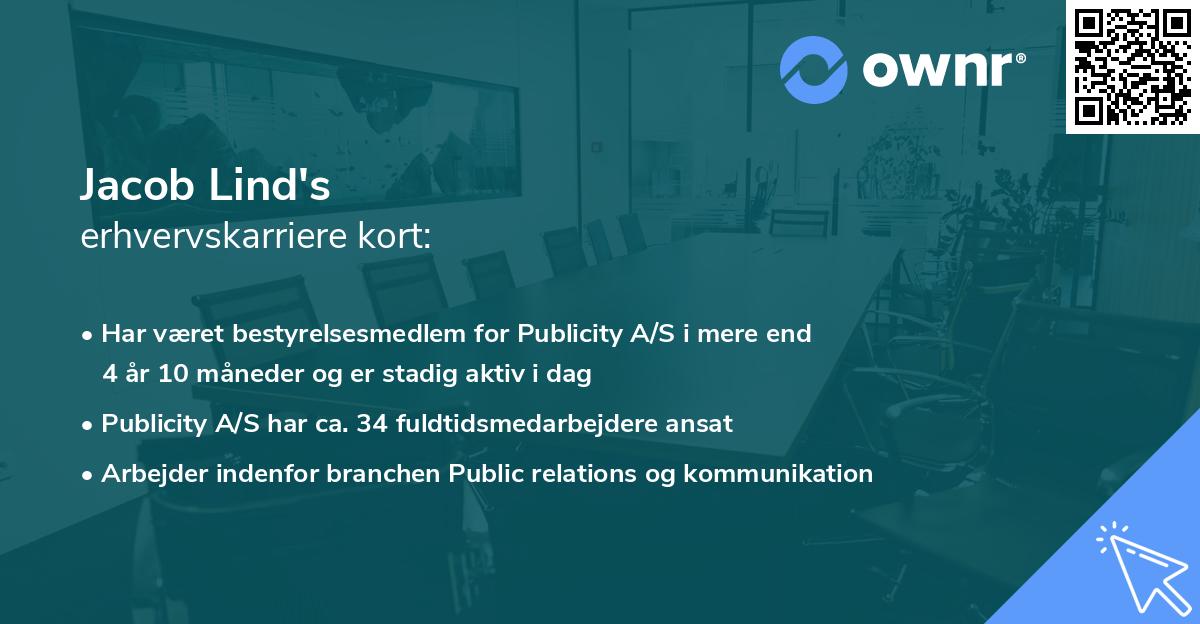 Jacob Lind's erhvervskarriere kort