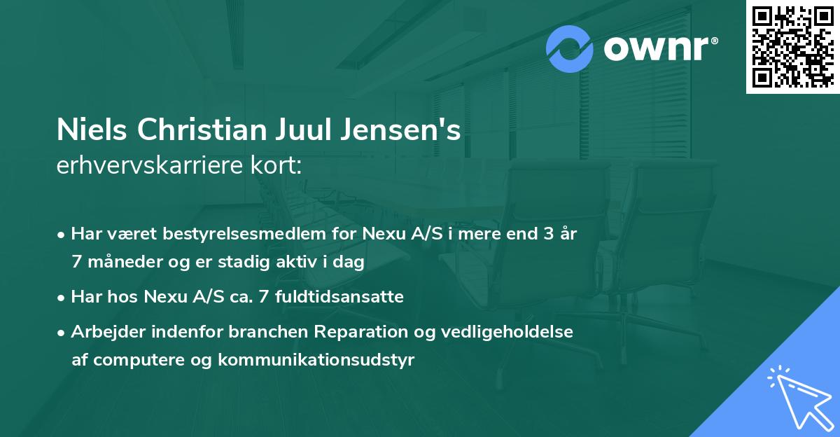 Niels Christian Juul Jensen's erhvervskarriere kort