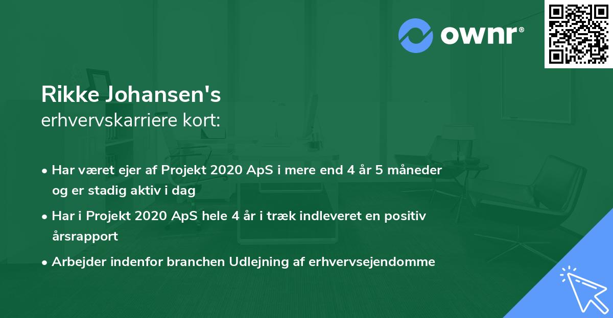 Rikke Johansen's erhvervskarriere kort