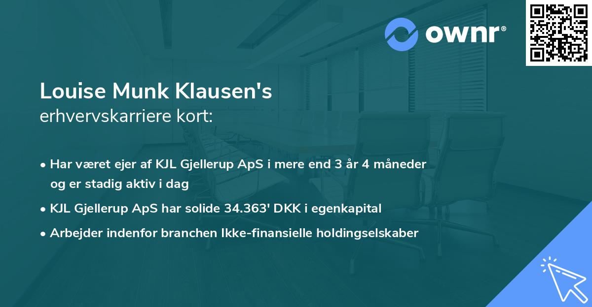 Louise Munk Klausen's erhvervskarriere kort