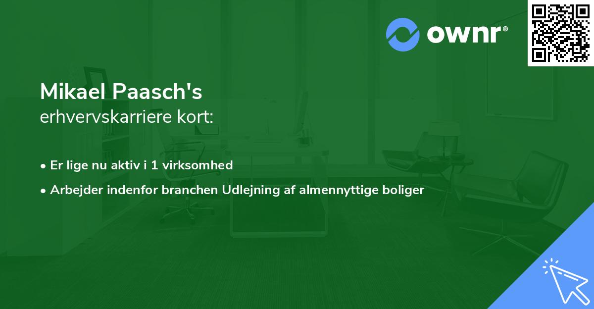 Mikael Paasch's erhvervskarriere kort