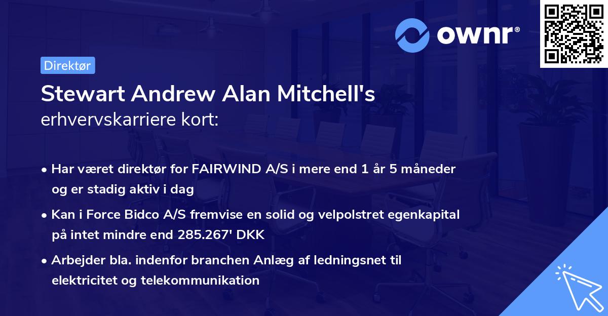 Stewart Andrew Alan Mitchell's erhvervskarriere kort