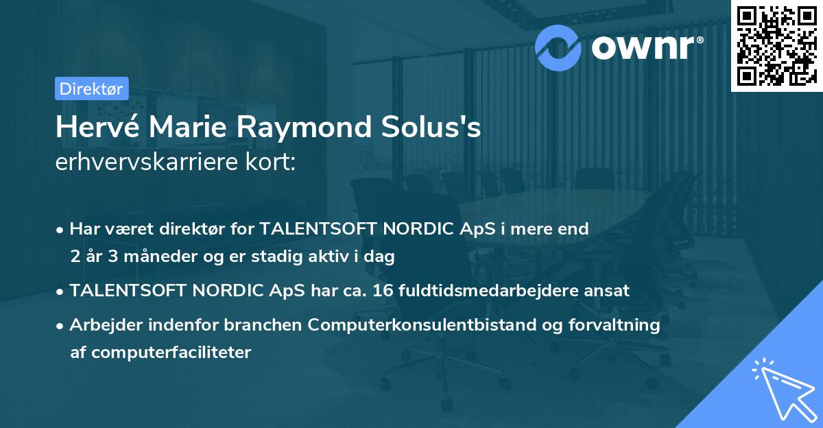 Hervé Marie Raymond Solus's erhvervskarriere kort