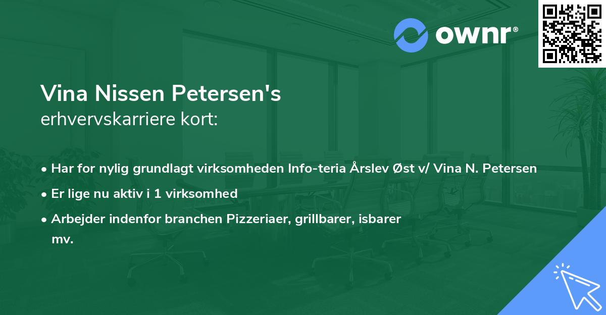 Vina Nissen Petersen's erhvervskarriere kort