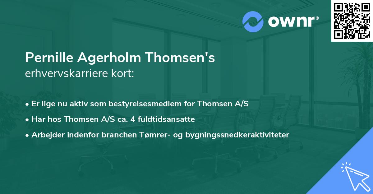 Pernille Agerholm Thomsen's erhvervskarriere kort