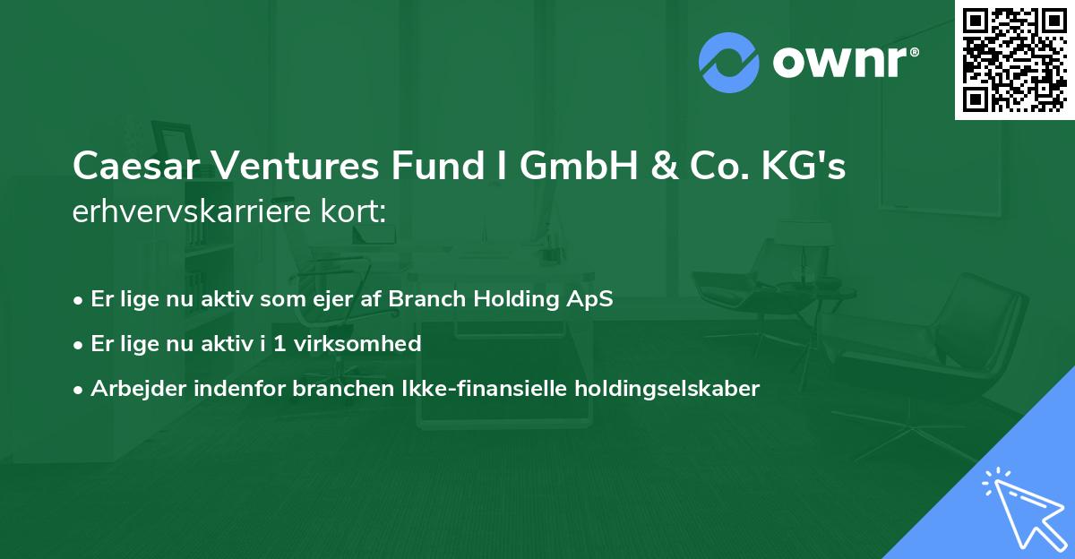 Caesar Ventures Fund I GmbH & Co. KG's erhvervskarriere kort
