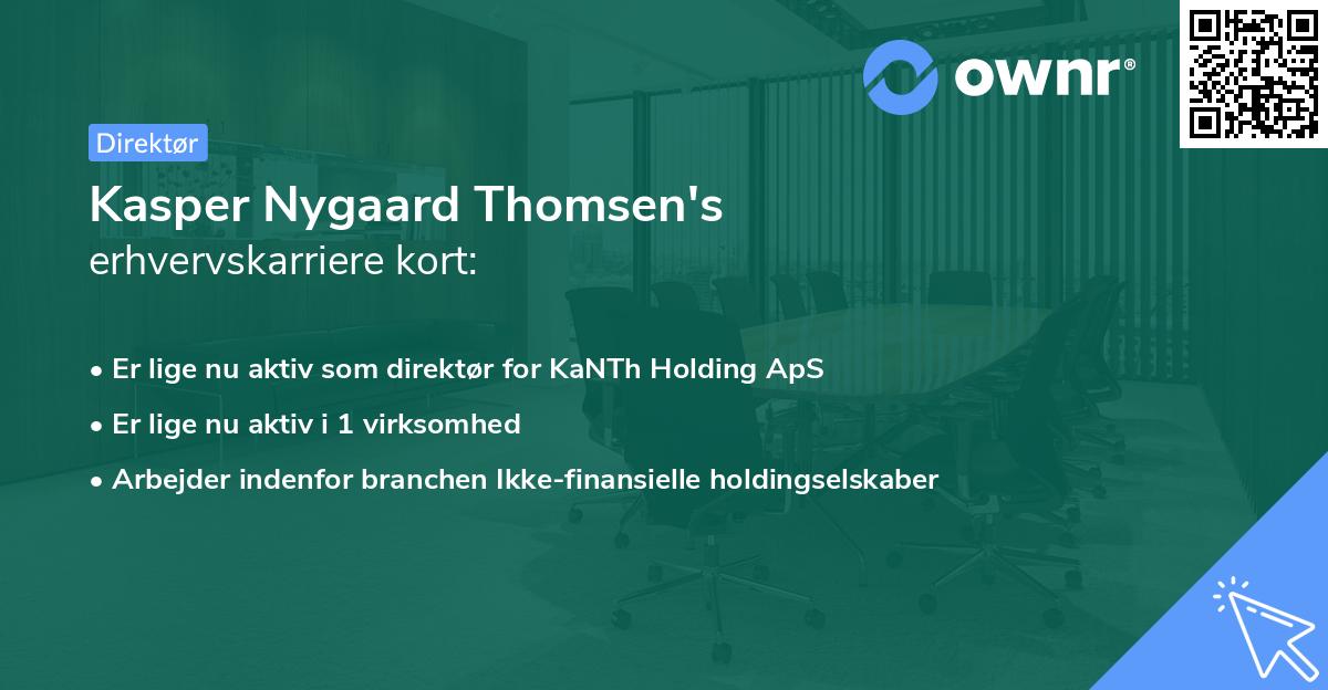 Kasper Nygaard Thomsen's erhvervskarriere kort