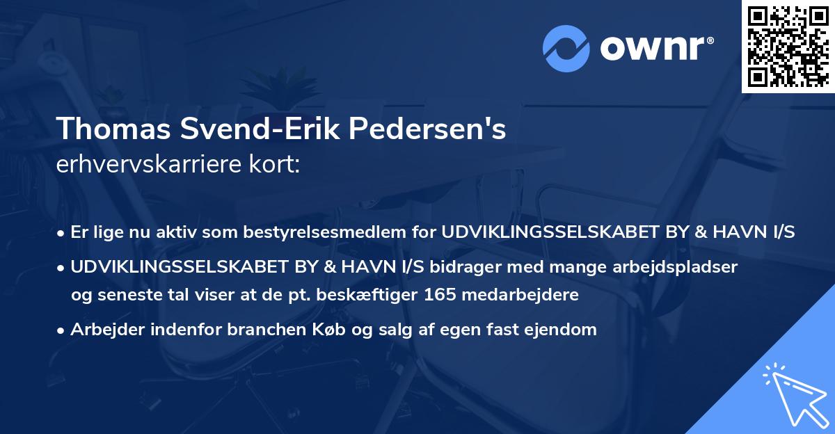 Thomas Svend-Erik Pedersen's erhvervskarriere kort
