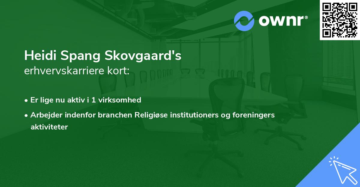 Heidi Spang Skovgaard's erhvervskarriere kort