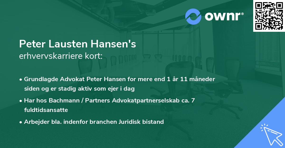 Peter Lausten Hansen's erhvervskarriere kort