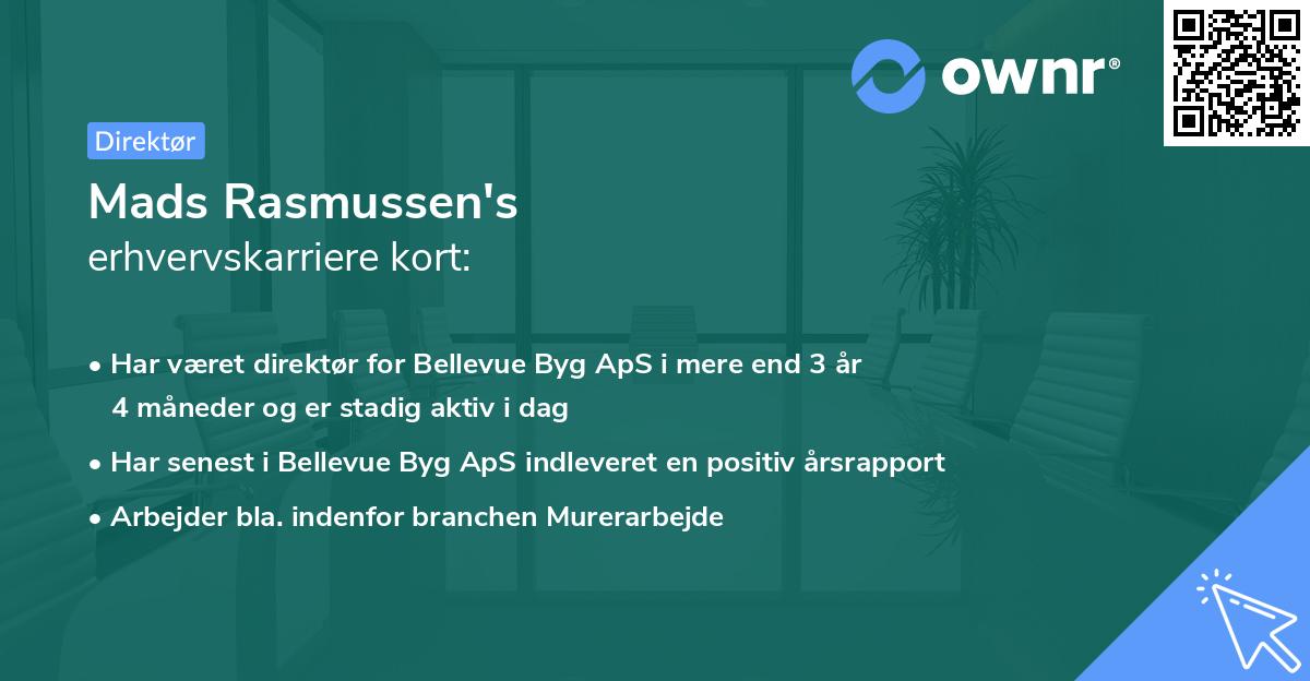 Mads Rasmussen's erhvervskarriere kort