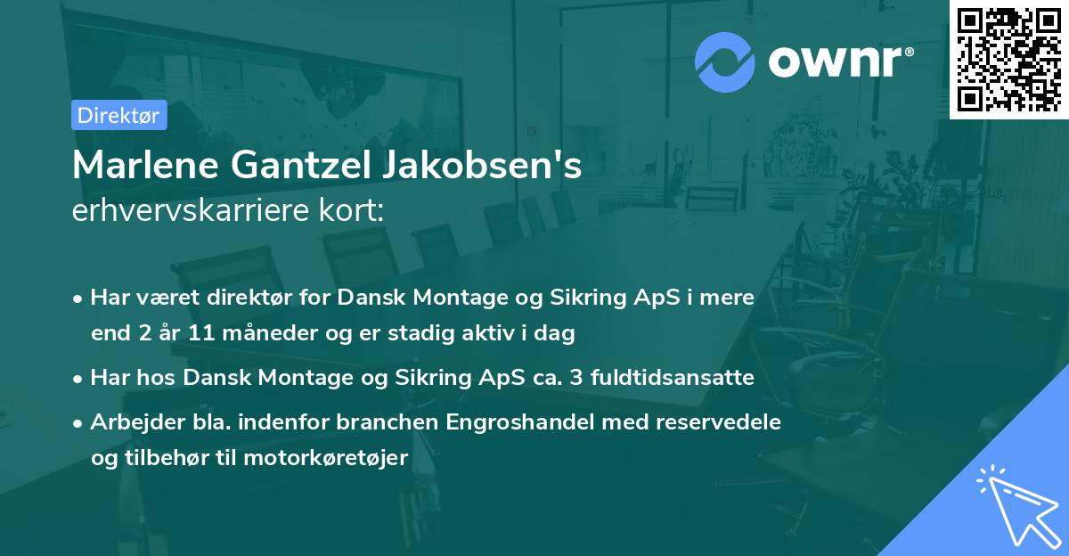 Marlene Gantzel Jakobsen's erhvervskarriere kort