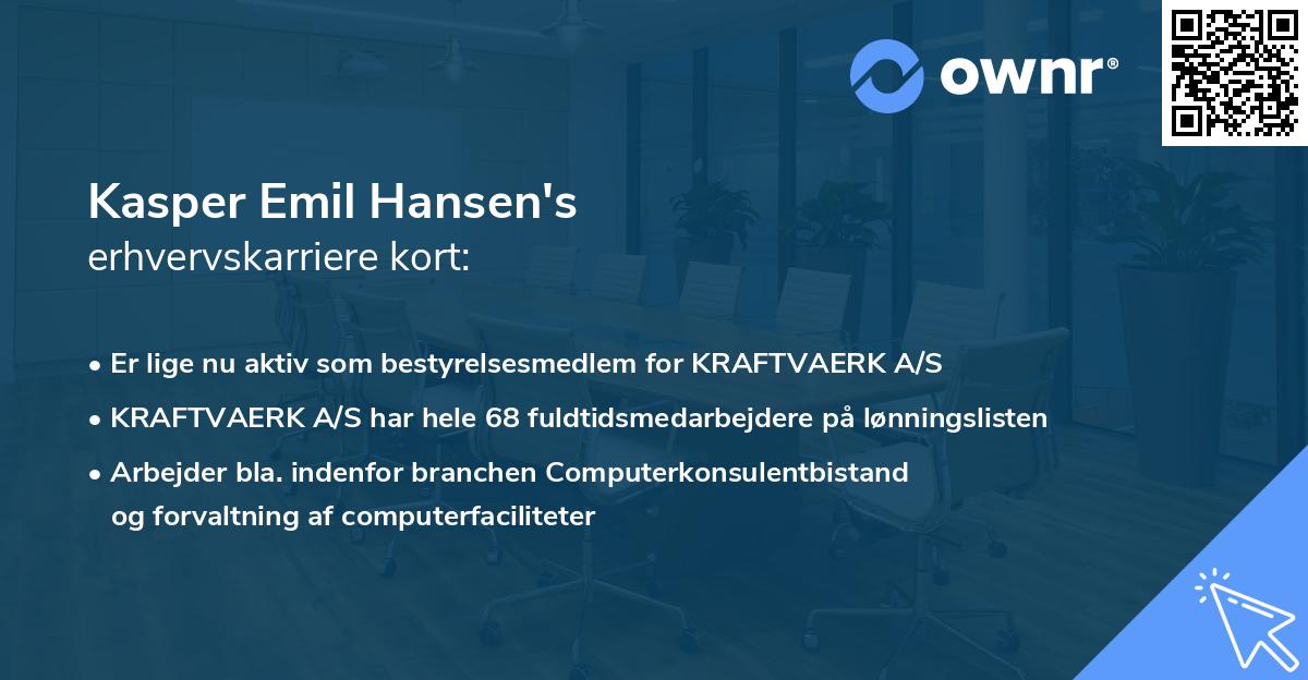 Kasper Emil Hansen's erhvervskarriere kort