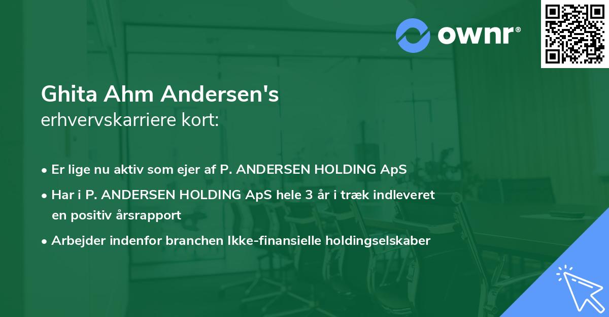 Ghita Ahm Andersen's erhvervskarriere kort