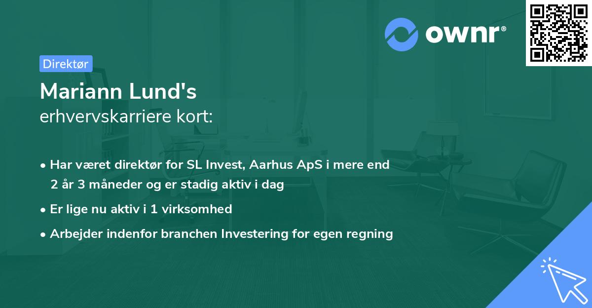 Mariann Lund's erhvervskarriere kort