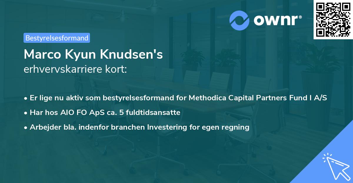 Marco Kyun Knudsen's erhvervskarriere kort