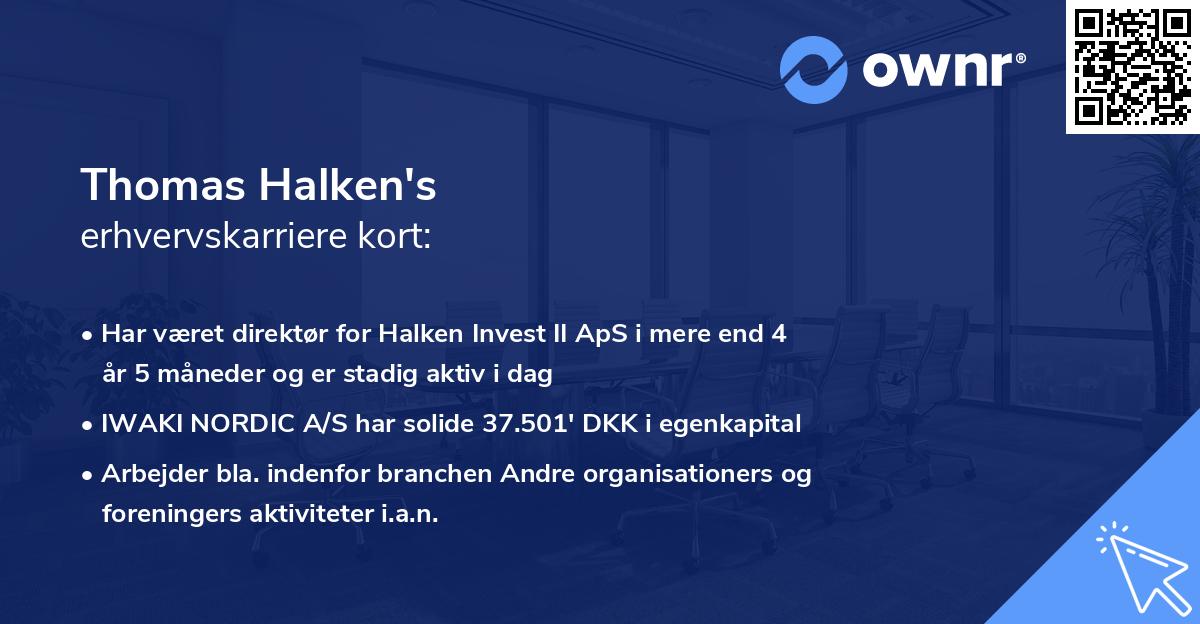 Thomas Halken's erhvervskarriere kort