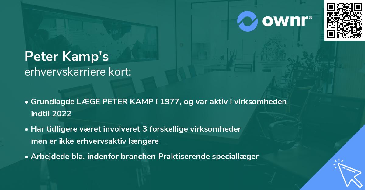 Peter Kamp's erhvervskarriere kort