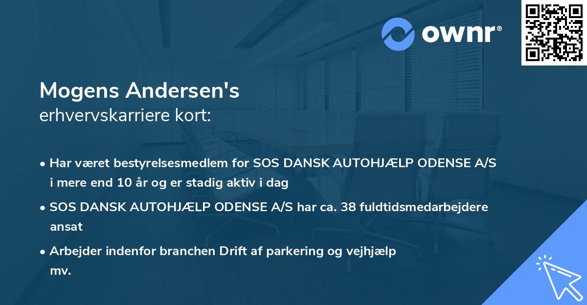 Mogens Andersen's erhvervskarriere kort