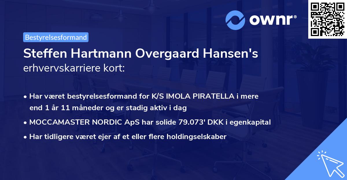 Steffen Hartmann Overgaard Hansen's erhvervskarriere kort