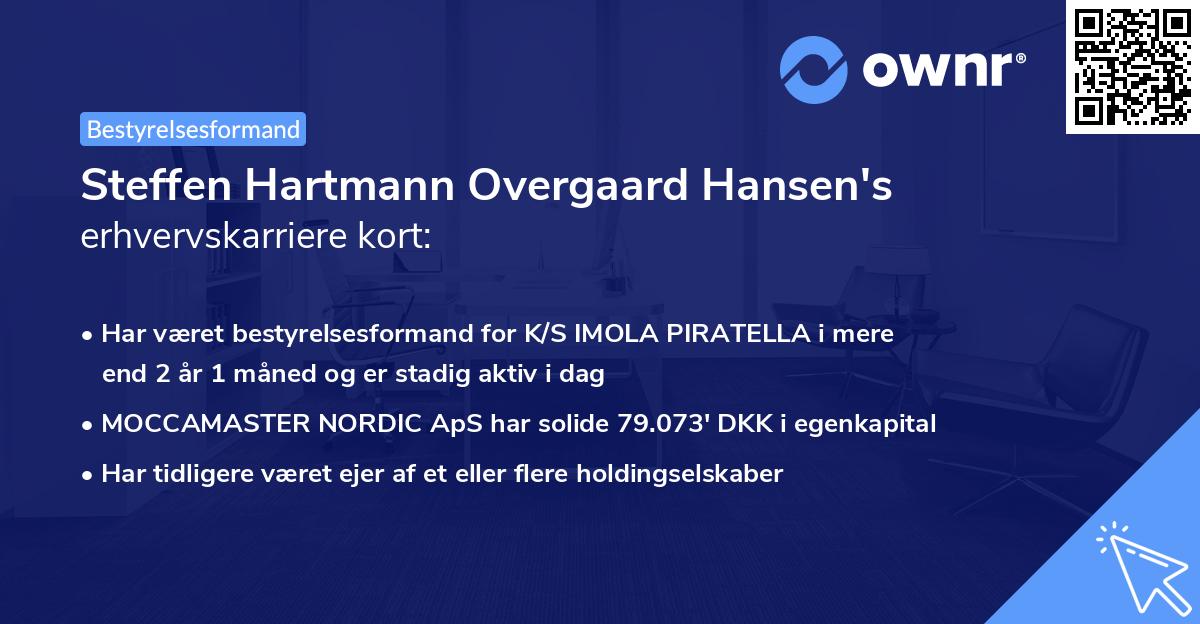 Steffen Hartmann Overgaard Hansen's erhvervskarriere kort