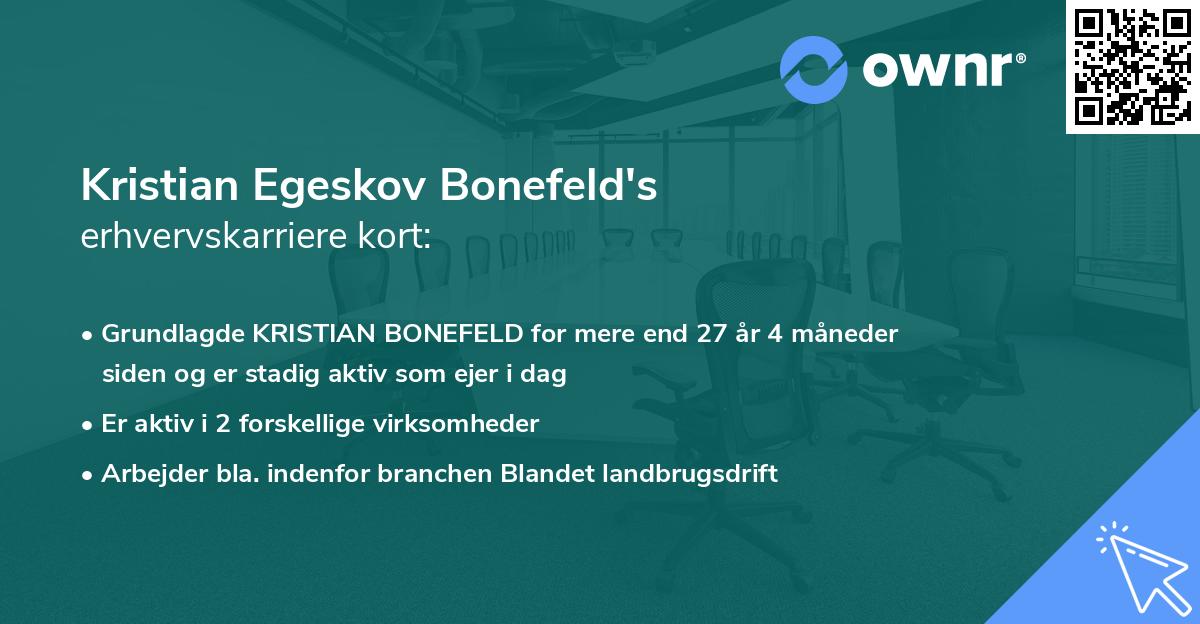 Kristian Egeskov Bonefeld's erhvervskarriere kort